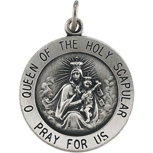 Sterling Silver 18 Mm Polished Scapular Medal
