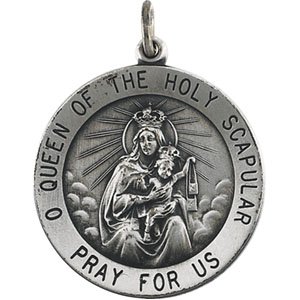 Sterling Silver 25 Mm Polished Scapular Medal