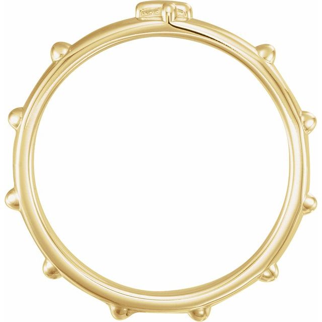 14K Yellow Gold Polished Rosary Ring