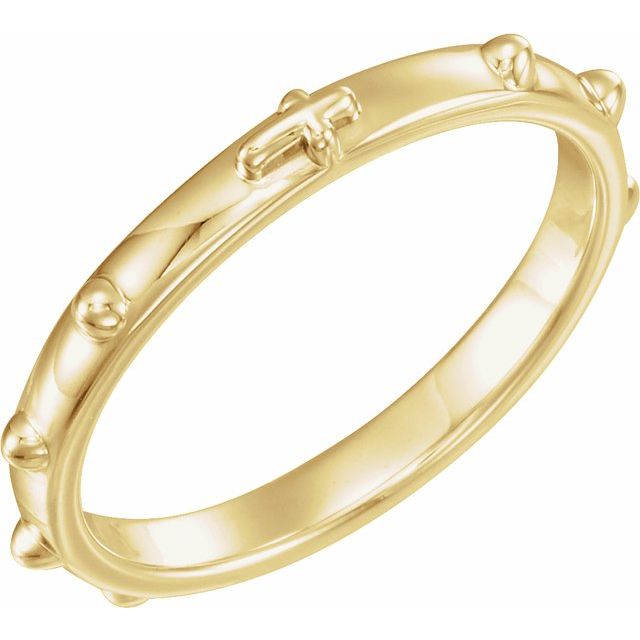 14K Yellow Gold Polished Rosary Ring