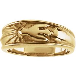 10K Yellow Gold Polished Holy Spirit Ring Size 6