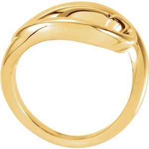 14K Yellow Gold Polished Freeform Ring Size 7