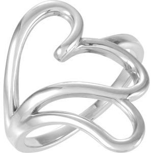 14K White Gold Polished Freeform Ring Remount Size 7
