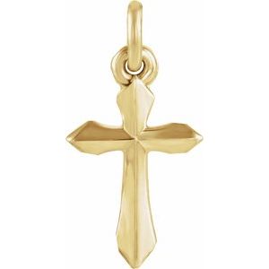 14K Yellow Gold 10 X 6 Mm Polished Cross Pendant