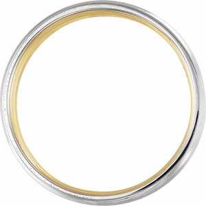 14K White/Yellow Gold Matte 7 Mm Polished Comfort Fit Band Size 9