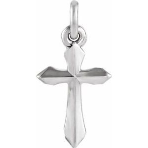 Sterling Silver 13 X 7 Mm Polished Cross Pendant
