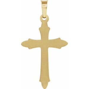 14K Yellow Gold Round 1.3Mm G-H I1 Natural Diamond Cross Pendant