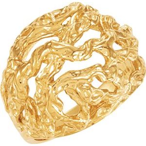 14K Yellow Gold Polished Freeform Ring Size 6