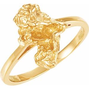 14K Yellow Gold Polished Nugget Ring Size 6