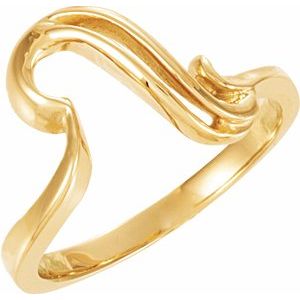 14K Yellow Gold Polished Freeform Ring Size 6