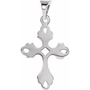 Sterling Silver 24.5 X 17 Mm Polished Cross Pendant