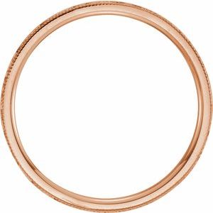 14K Yellow Or White Or Rose Gold Or Sterling Silver Or Platinum Milgrain Edge Comfort-Fit Flat Band