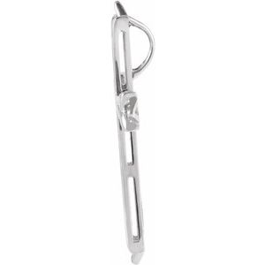 14K White Gold 42 X 32 Mm Polished Cross Pendant