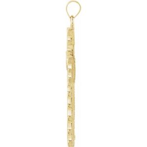 18K Yellow Gold 34 X 23 Mm Polished Cross Pendant