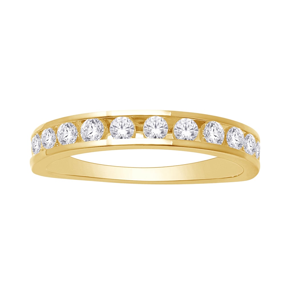14K Yellow Gold 0.46-0.53 Cttw Diamond Ladies Band