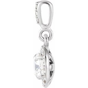14K White Gold Round 4.5Mm Gh Si1-Si2 3/8 Ctw Lab-Grown Diamond Halo-Style Pendant