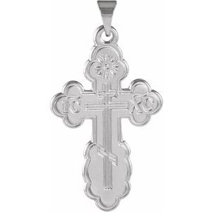 Sterling Silver 26 X 17 Mm Polished Orthodox Cross Pendant