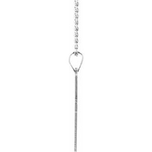 14K White Gold 21.5 X 12 Mm 18 In Polished Cross Necklace