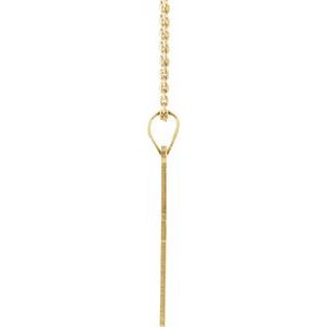14K Yellow Gold 18 X 12 Mm 18 In Polished Cross Necklace