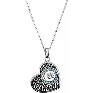 Sterling Silver Round 1.5 Mm  Handprints Ash Holder Necklace, Length: 18 In