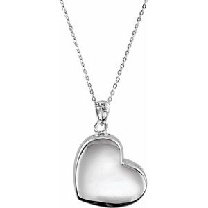 Sterling Silver Round 1.5 Mm  Handprints Ash Holder Necklace, Length: 18 In