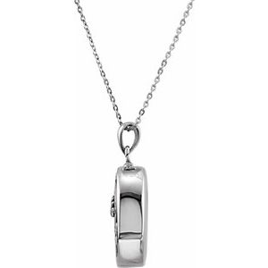 Sterling Silver Round 1.5 Mm  Handprints Ash Holder Necklace, Length: 18 In