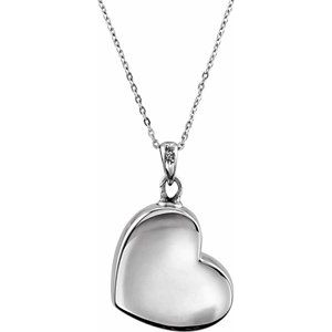 Sterling Silver Round 1.5 Mm  Handprints Ash Holder Necklace, Length: 18 In