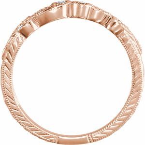 14K Rose Gold Round H Si1-Si2 .06 Ctw Natural Diamond Anniversary Band Size 8