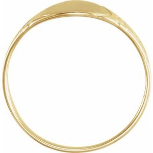 14K Yellow Gold Round 6 Mm Brush Polished Signet Ring Size 3