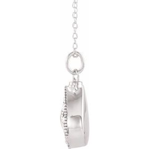 Sterling Silver 6x4 mm Oval September Birthstone Ash Holder 18" Necklace
