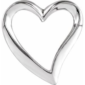10K White Gold 16 X 15 Mm Polished Heart Slide Pendant