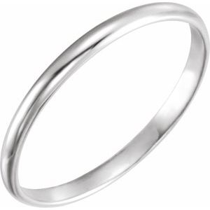 14K White Gold 1.6 Mm Without Box Polished Youth Band Size 1.5