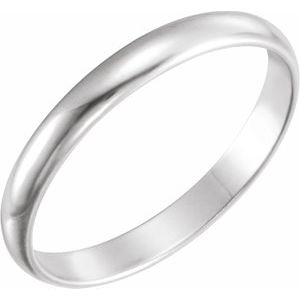 14K White Gold 2 Mm Polished Midi Ring Size 1