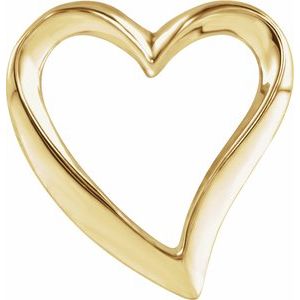 10K Yellow Gold 16 X 15 Mm Polished Heart Slide Pendant