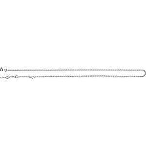 Rhodium-Plated Sterling Silver Spring Ring Cable Chain, Length: 16-18 In, Width: 2.1 Mm