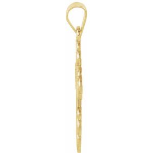 14K Yellow Gold 19 X 13 Mm Polished St. Olga Orthodox Cross Pendant