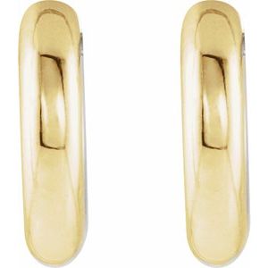 14K Yellow/White Gold Pair Hinged Earrings, Length: 12 Mm, Thickness: 2.7 Mm