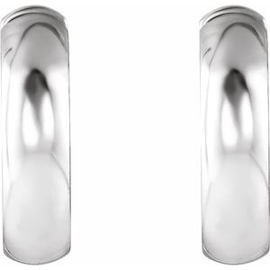14K White Gold Pair Hinged Earrings, Length: 14.25 Mm, Thickness: 3.5 Mm