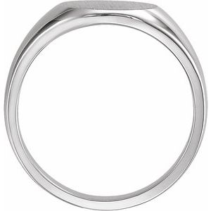 Sterling Silver Round 13 X 13 Mm Brush Polished Signet Ring Size 11