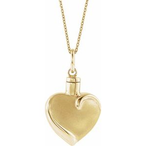 10K Yellow Gold Without Box Polished Heart Ash Holder Necklace