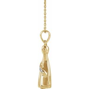 10K Yellow Gold Round .9Mm Gh I1-I2 .03 Ctw Diamond Angel Ash Holder Necklace, Length: 18 In