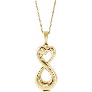 10K Yellow Gold Without Box Polished Infinite Love Ash Holder Necklace