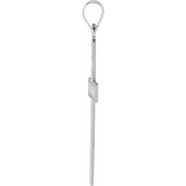 14K White Gold 39 X 25 Mm Polished Cross Pendant