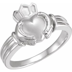 Sterling Silver 14.65 Mm Polished Claddagh Band Size 11