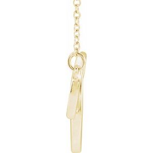 14K Yellow Gold 25.9 X 16.61 Mm 16-18 In Polished Interlocking Circle Necklace