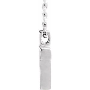 14K White Gold 15 X 10.8 Mm 16-18 In Polished Petite Cross Necklace