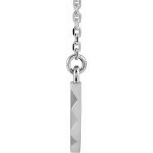 Sterling Silver 25.3 X 11.12 Mm 16-18 In Polished Curved Bar Necklace