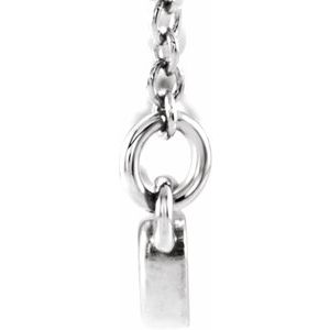 Sterling Silver 27.5 X 2.5 Mm 16-18 In Polished Heart Bar Necklace
