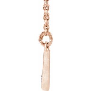 14K Rose Gold 25.2 X 11.7 Mm 18 In Polished .03 Ctw Natural Diamond V-Shaped Necklace