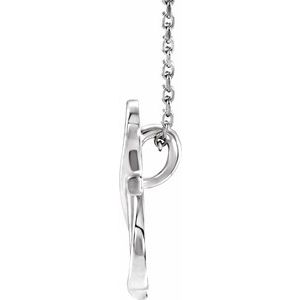 Sterling Silver 14.9 X 8 Mm 16-18 In Polished Cross Necklace